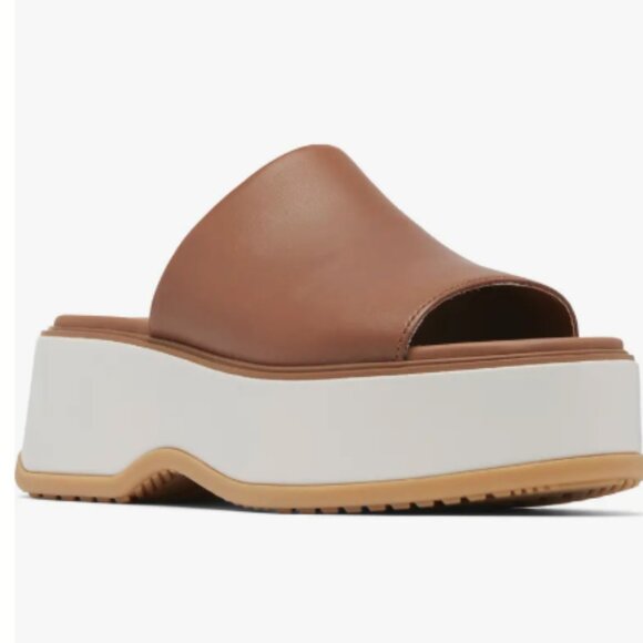 NEW Sorel Dayspring Platform Slide Sandal Women's (Size 7.5) Velvet Tan / Chalk - Picture 1 of 8